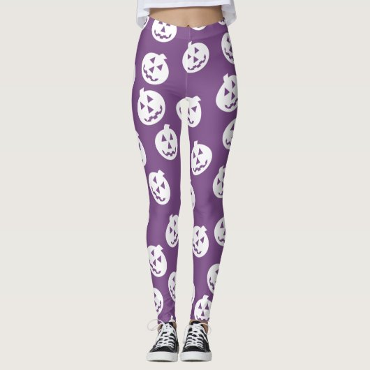 Leggings Guêtres de confettis de Jack O'Lantern (Devant)