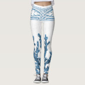 Leggings Guêtres de corail bleues (Devant)