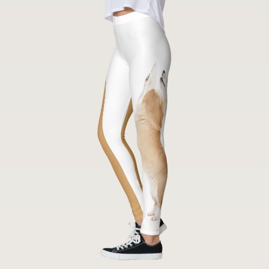 Leggings Guêtres de corgi--Festins rusés (Gauche)