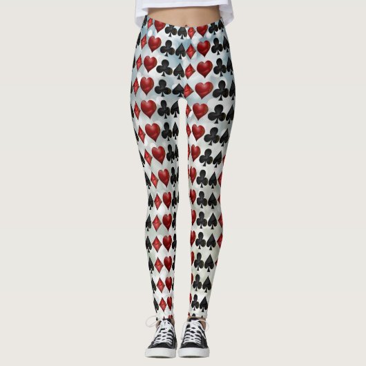 Leggings Guêtres de costume de carte de jeu (Devant)