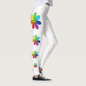 Leggings Guêtres de côté de fleur d'arc-en-ciel (Droite)