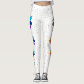 Leggings Guêtres de côté de fleur d'arc-en-ciel (Devant)