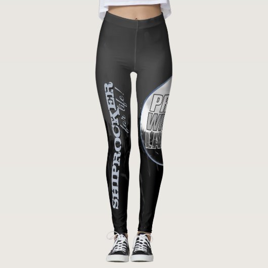 Leggings Guêtres de côté en noir de PWL (Devant)