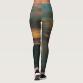 Leggings Guêtres de coucher du soleil d'océan (Dos)