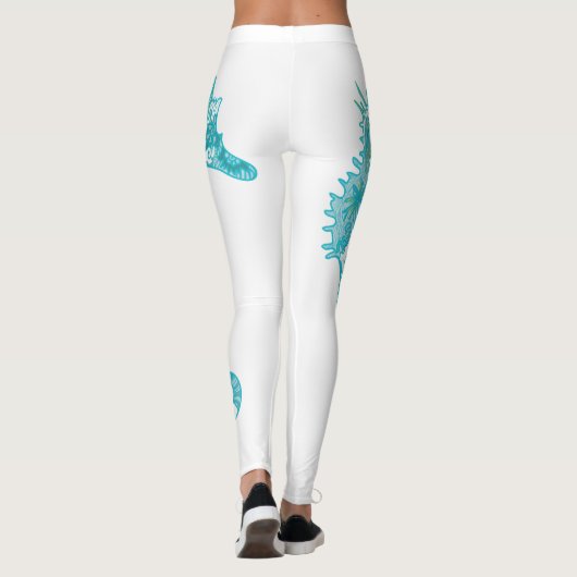Leggings Guêtres de coutume d'art d'hippocampe (Dos)