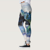 Leggings Guêtres de coutume de baleine d'aquarelle (Gauche)