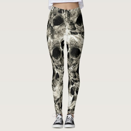 Leggings Guêtres de crânes (Devant)