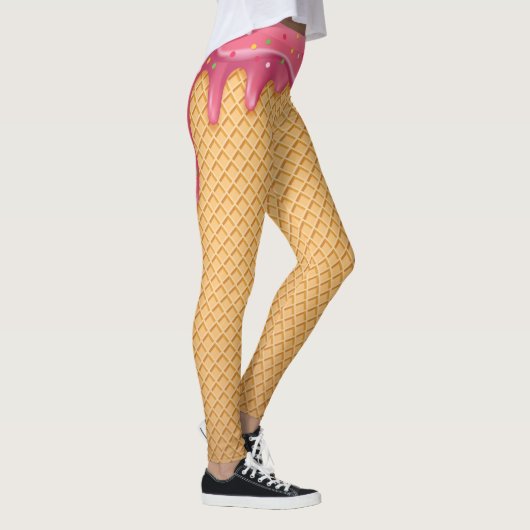 Leggings Guêtres de crème glacée de cône de gaufre (Droite)