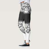 Leggings guêtres de dentelle blanches de noir de butin de (Gauche)