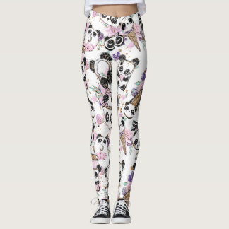 Leggings Guêtres de diva de panda et culotte de yoga