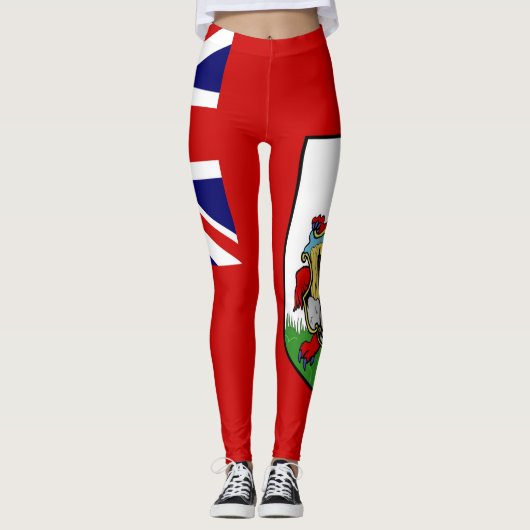 Leggings Guêtres de drapeau des Bermudes (Devant)