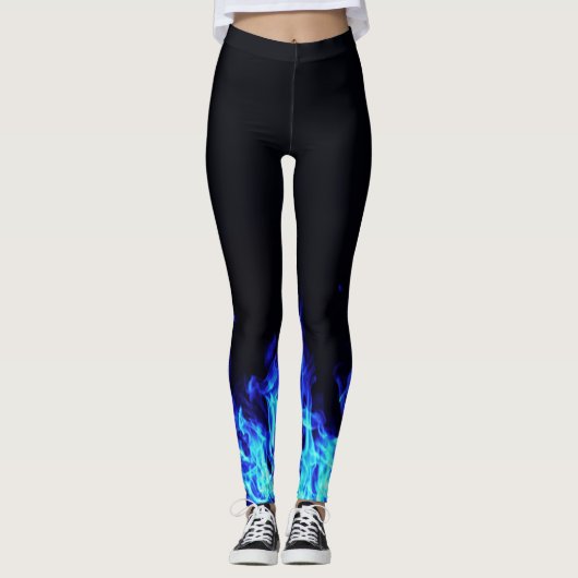 Leggings Guêtres de flamme bleue (Devant)