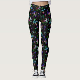 Leggings Guêtres de flocons de neige de Noël