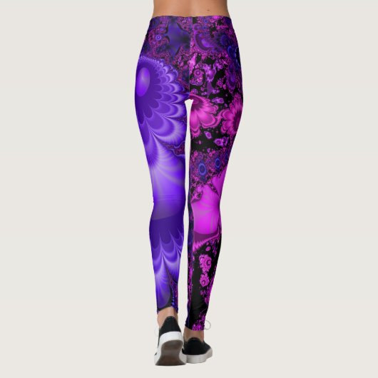 Leggings Guêtres de fractale de fleur (Dos)