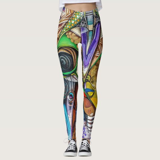 Leggings Guêtres de graffiti (Devant)