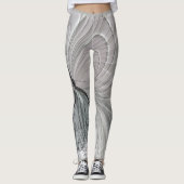 Leggings Guêtres de gris argenté avec le motif de papillon (Devant)
