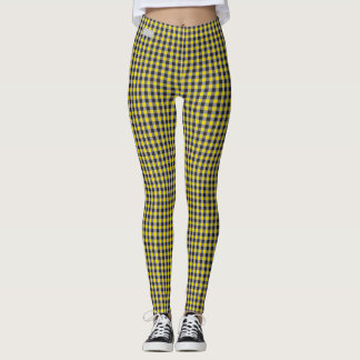 Leggings Guêtres de guingan de noir de jaune de COLLECTION