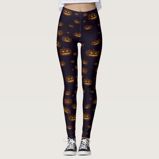 Leggings Guêtres de Jack-o'-lantern (Devant)