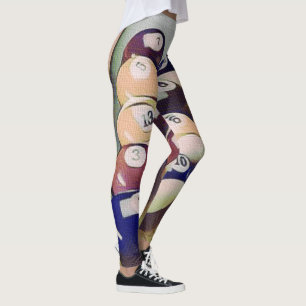 Leggings Guêtres de jeux de boules de piscine de billards