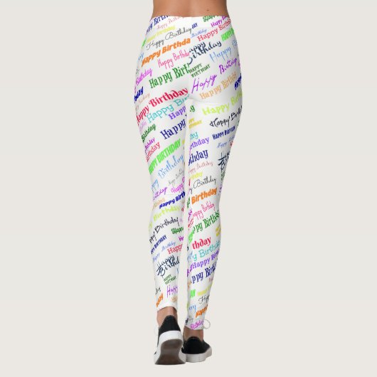 Leggings Guêtres de joyeux anniversaire (Dos)