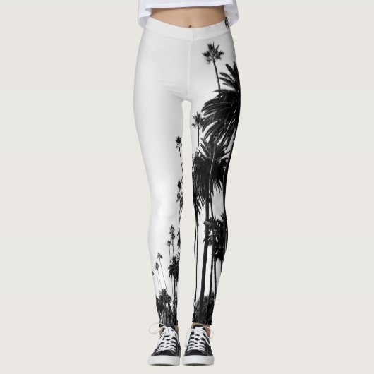 Leggings Guêtres de LA de palmiers (Devant)