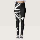 Leggings Guêtres de l'Australie noires et blanches (Devant)