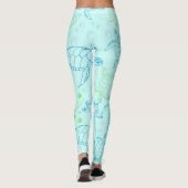 Leggings Guêtres de l'eau bleue de tortues (Dos)
