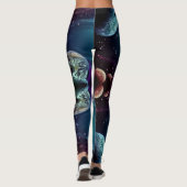 Leggings Guêtres de lune, de planète et d'étoiles (Dos)