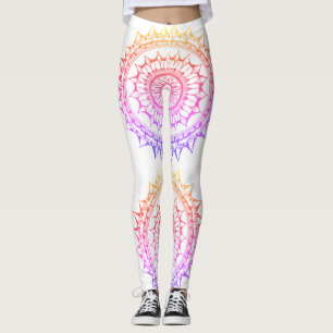 Leggings Guêtres de mandala d'arc-en-ciel