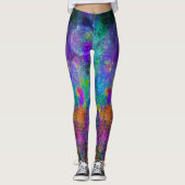 Leggings Guêtres de mandala d'arc-en-ciel (Devant)