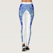 Leggings Guêtres de mandala de glace de vert bleu (Dos)