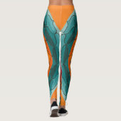 Leggings Guêtres de mandala de Lotus d'orange et de (Dos)