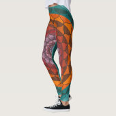 Leggings Guêtres de mandala de Lotus d'orange et de (Gauche)