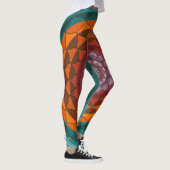 Leggings Guêtres de mandala de Lotus d'orange et de (Droite)