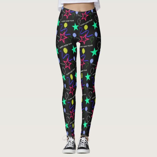 Leggings Guêtres de motif de bonne année (Devant)