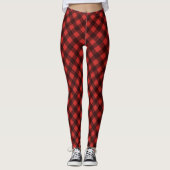 Leggings Guêtres de motif de contrôle de plaid de buffle (Devant)