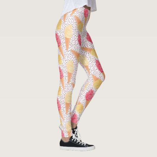 Leggings Guêtres de motif de crème glacée (Droite)