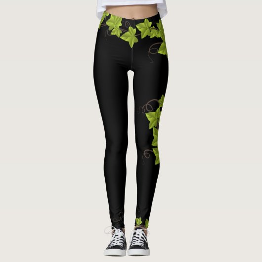 Leggings guêtres de motif de lierre (Devant)