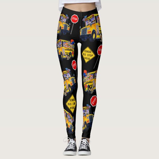 Leggings Guêtres de motif de partie de chauffeur d'autobus (Devant)
