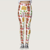 Leggings Guêtres de motif de pâtes (Devant)