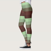 Leggings Guêtres de motif de rayure de vert forêt (Gauche)