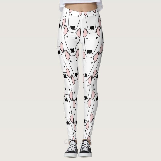 Leggings Guêtres de motif de répétition de bull-terrier (Devant)