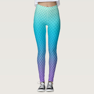 Leggings Guêtres de motif de sirène d'Ombre d'Aqua