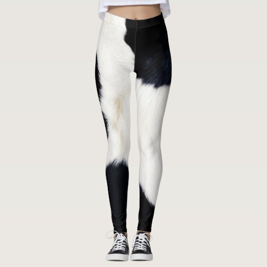 Leggings Guêtres de motif d'impression de fourrure de panda (Devant)