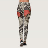 Leggings Guêtres de papillons d'amour de pythons (Dos)