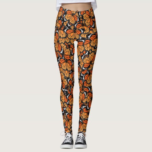 Leggings Guêtres de papillons de monarque (Devant)