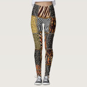 Leggings Guêtres de patchwork de safari (Devant)