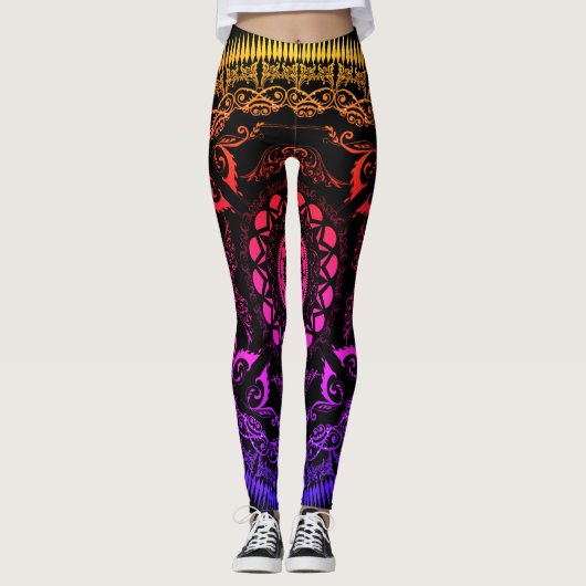 Leggings Guêtres de Patern de mandala (Devant)