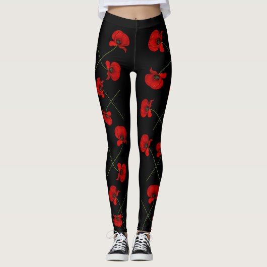 Leggings Guêtres de pavot (Devant)