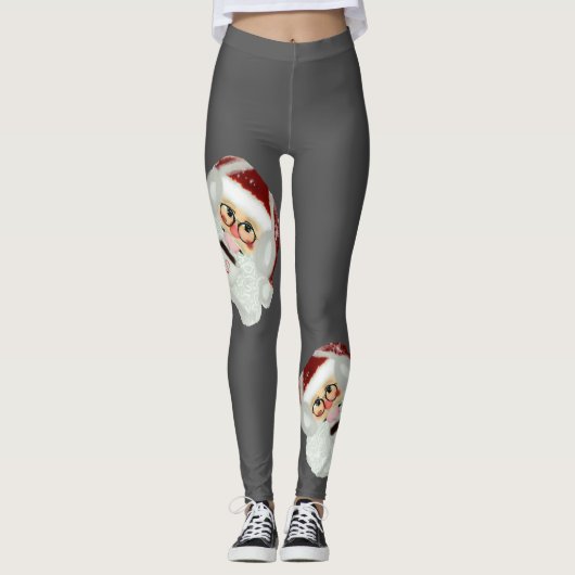 Leggings Guêtres de Père Noël de Noël (Devant)